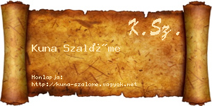 Kuna Szalóme névjegykártya